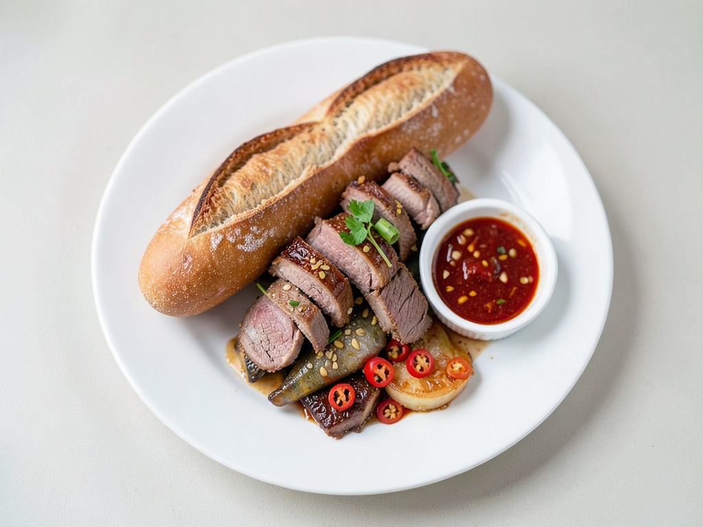 Vietnamese Streetfood Bánh Mì mit Rindfleisch
