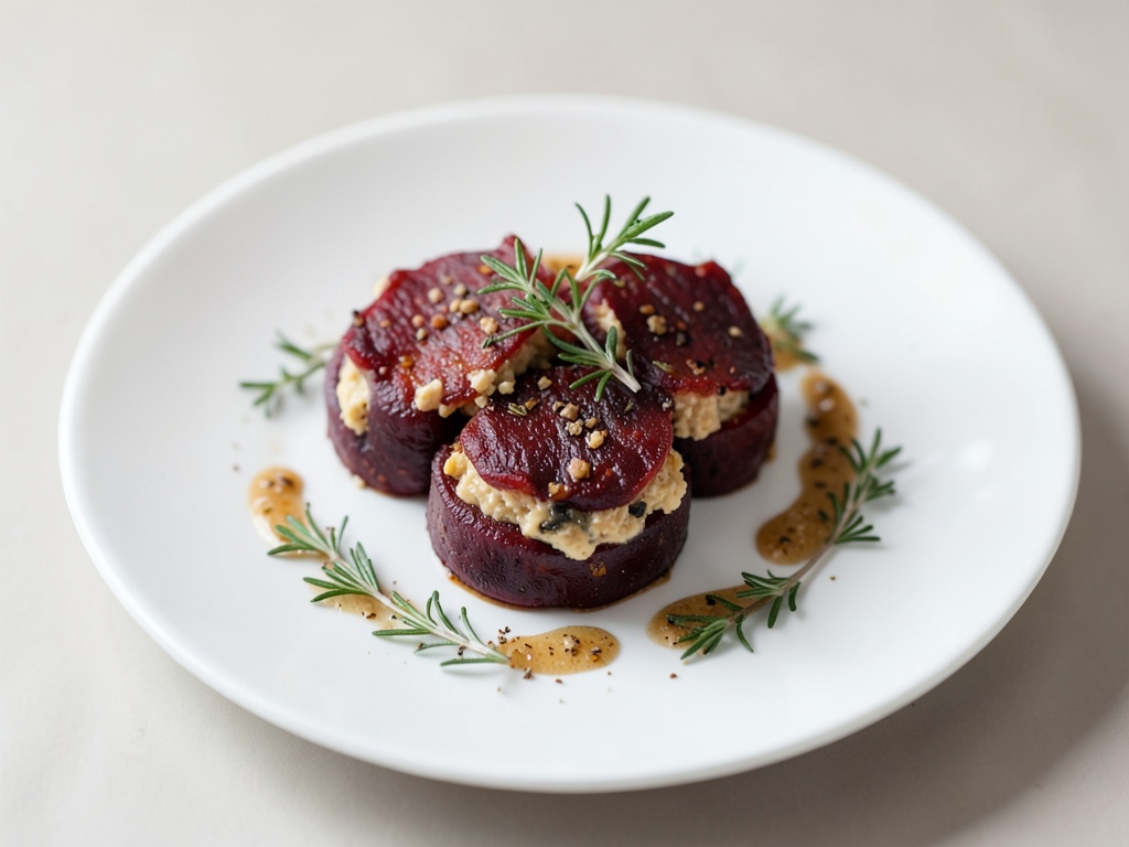 Warm Baked Beetroot Cheese Bites with Thyme