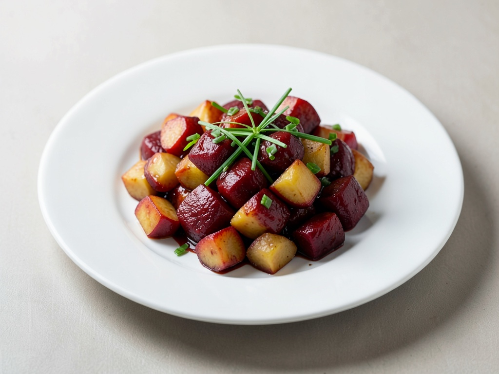 Warm Beetroot Potato Salad with Chives