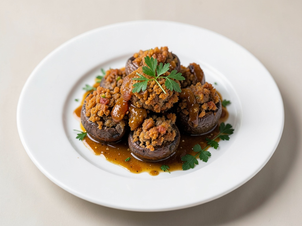 Knusprige gefüllte Champignons aus der Heißluftfritteuse