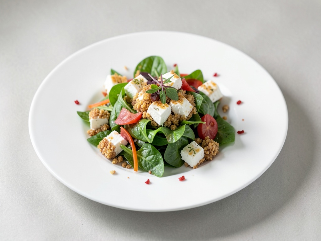 Insalata croccante di formaggio di capra in friggitrice ad aria