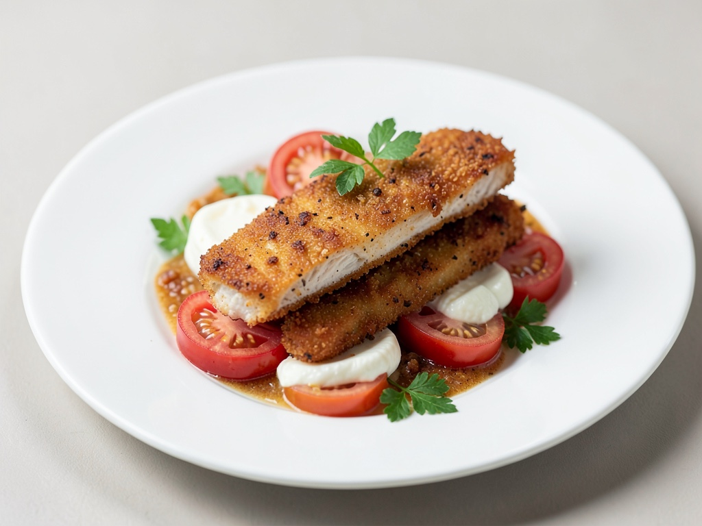 Escalopes de poulet croustillantes à la tomate et mozzarella au friteuse à air chaud