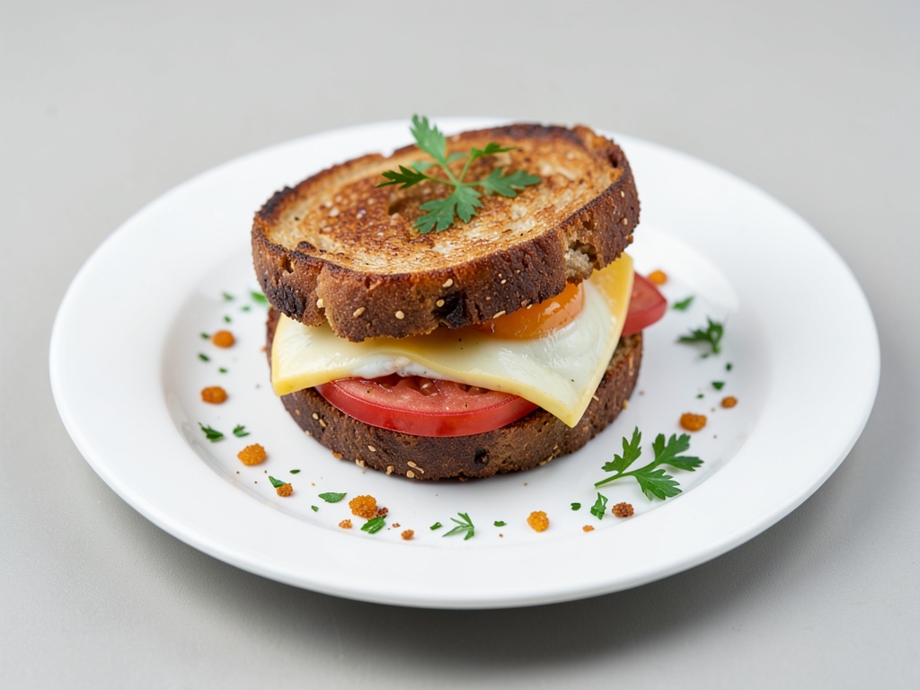 Sándwich crujiente de bagel con huevo y queso de la freidora de aire