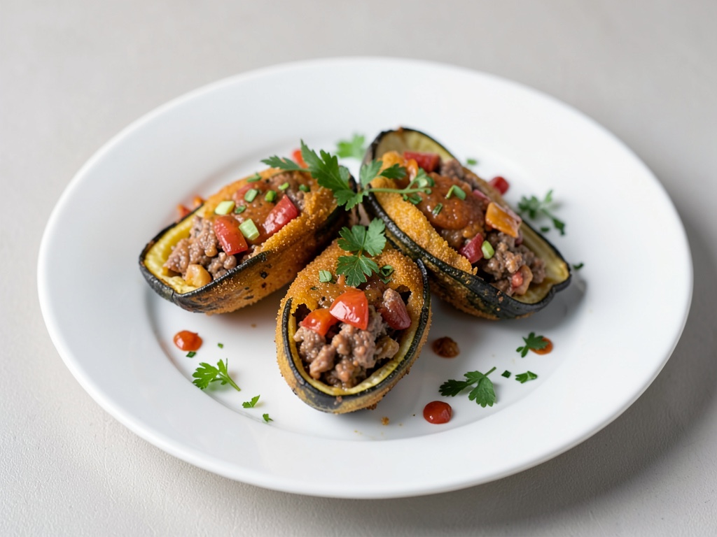 Barchette di Zucca Croccanti con Ripieno di Carne dall'Aria Calda