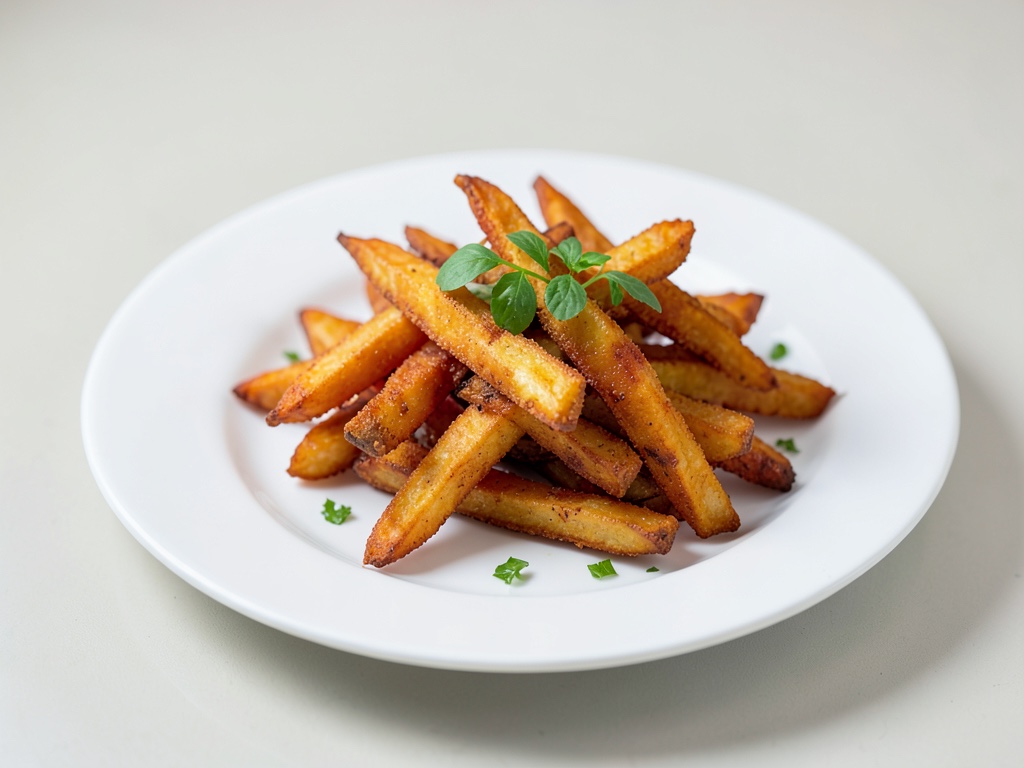 Papas fritas crujientes de boniato en la freidora de aire