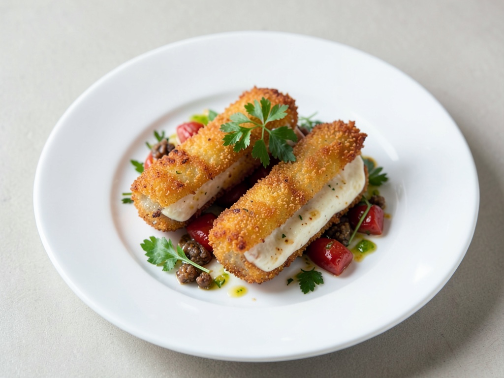 Bastoncini di mozzarella low-fat croccanti dall'air fryer