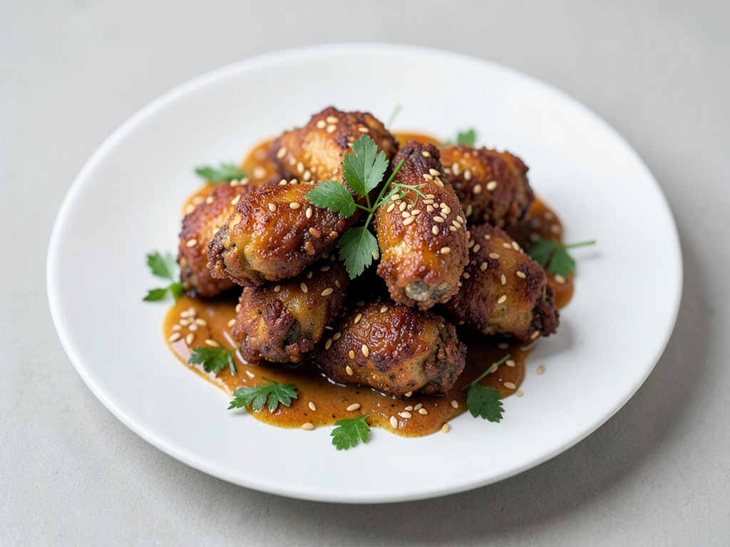 Ali di pollo croccanti al sesamo e aglio in friggitrice ad aria