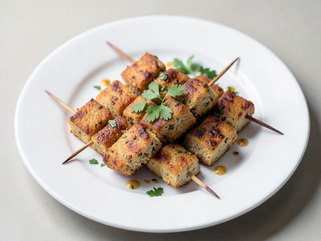 Brochettes de tofu croustillantes au tikka au four à air chaud