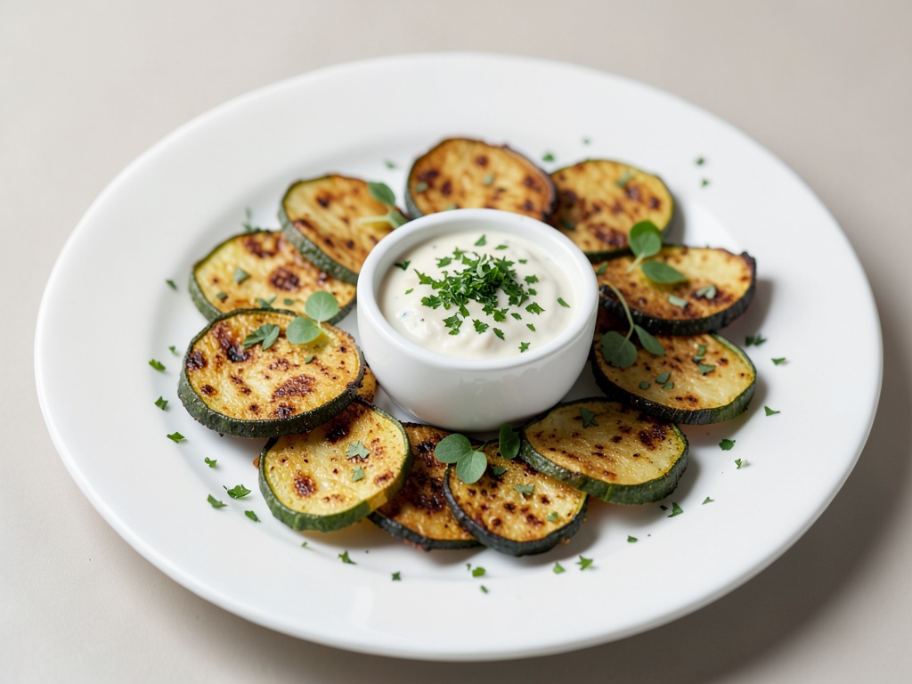 Chips di Zucca Croccanti dall'Aria Calda con Dip alle Erbe