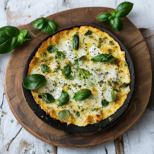 Frittata de calabacín y queso feta con albahaca