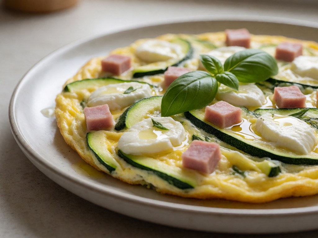 Zucchini-Schinken-Frittata mit Basilikum