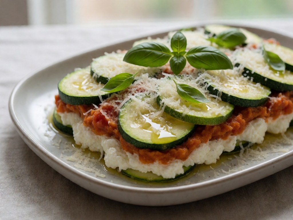 Zucchini-Lasagne mit Frischkäse & Salbei