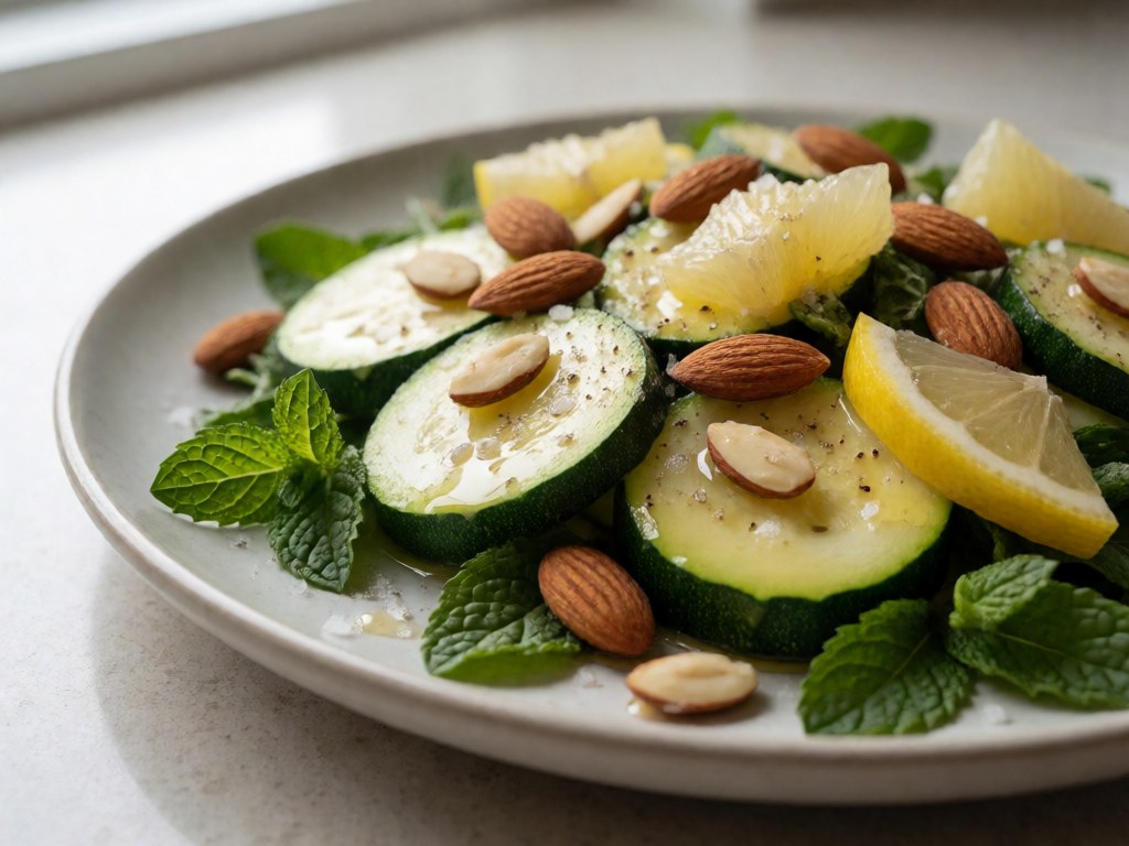 Zucchini-Mandeln-Salat mit Zitrone