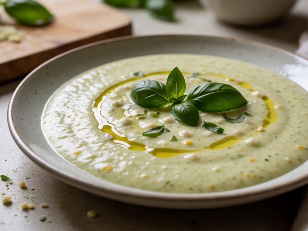 Cremige Zucchini-Miso-Suppe
