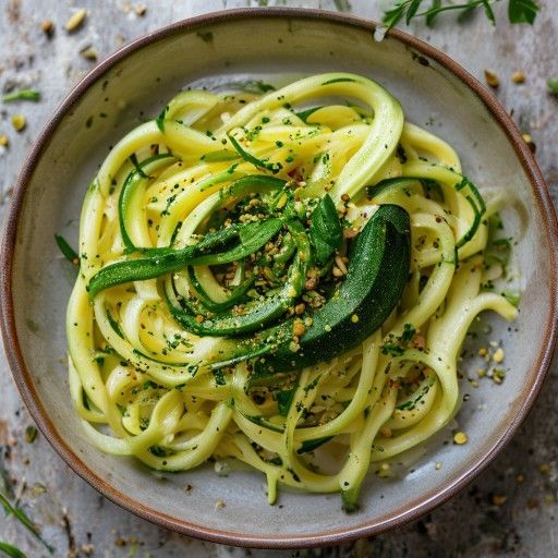 Zucchini-Nudeln mit Pesto