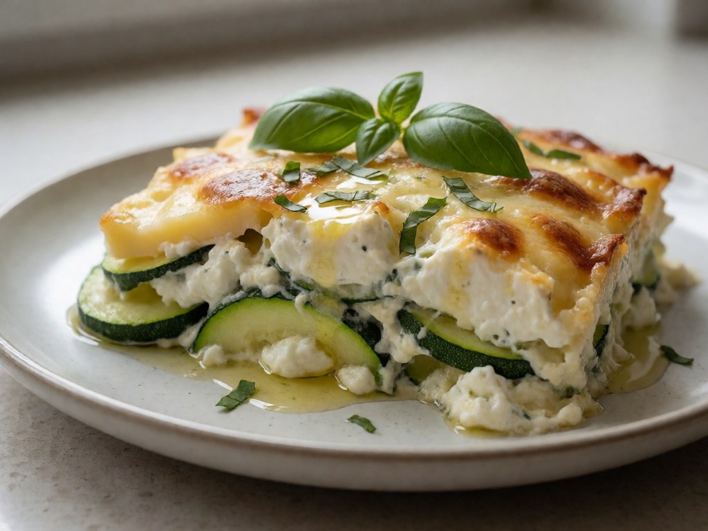 Zucchini-Parmigiana-Auflauf mit Ziegenkäse