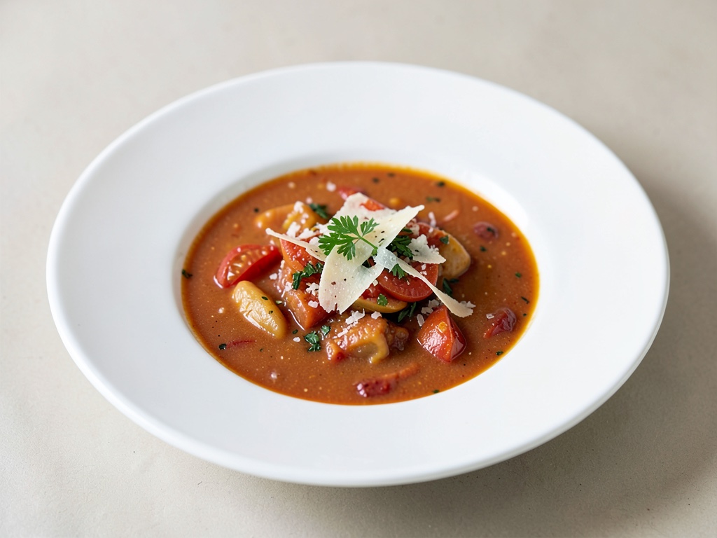 Quick Onion-Tomato Soup with Parmesan